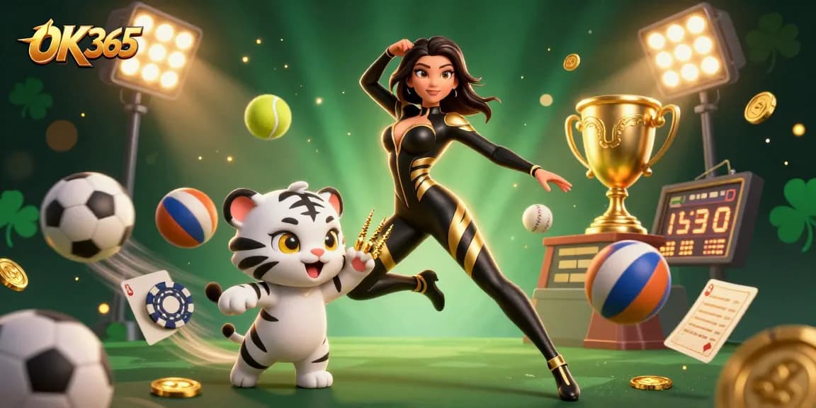Win exciting games at OK365 with vibrant visuals and diverse sports elements!
