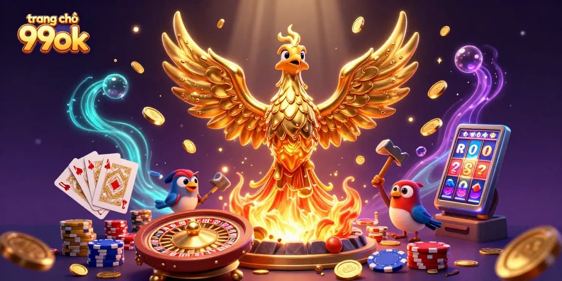 Win big at trang chủ 99ok with the majestic golden phoenix bringing luck and riches!