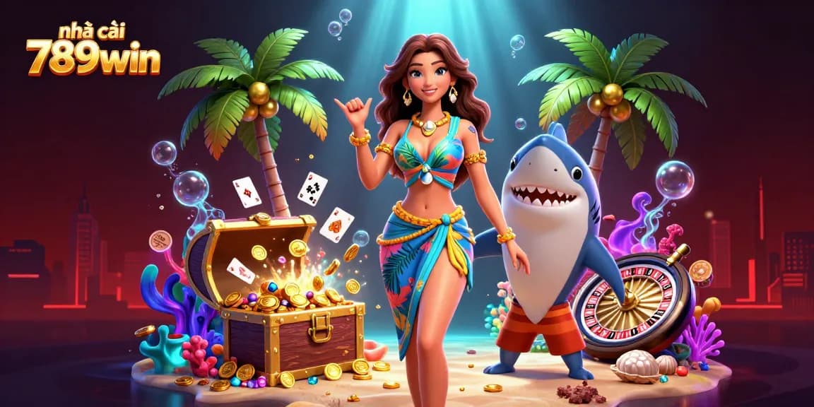 Engage in thrilling gameplay with nhà cái 789win amidst vibrant casino elements and dynamic characters.
