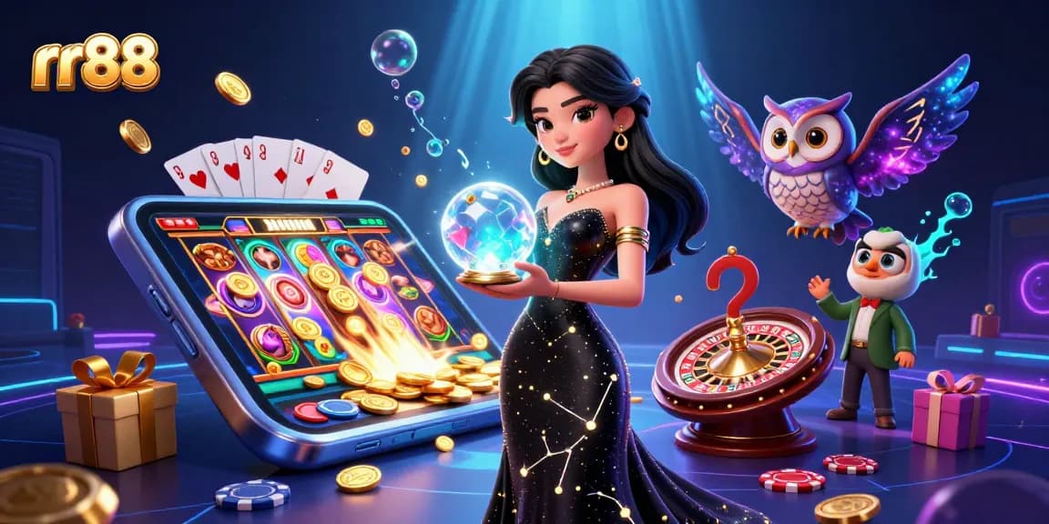 Experience the excitement of rr88 with stunning visuals of casino games and mystical elements.