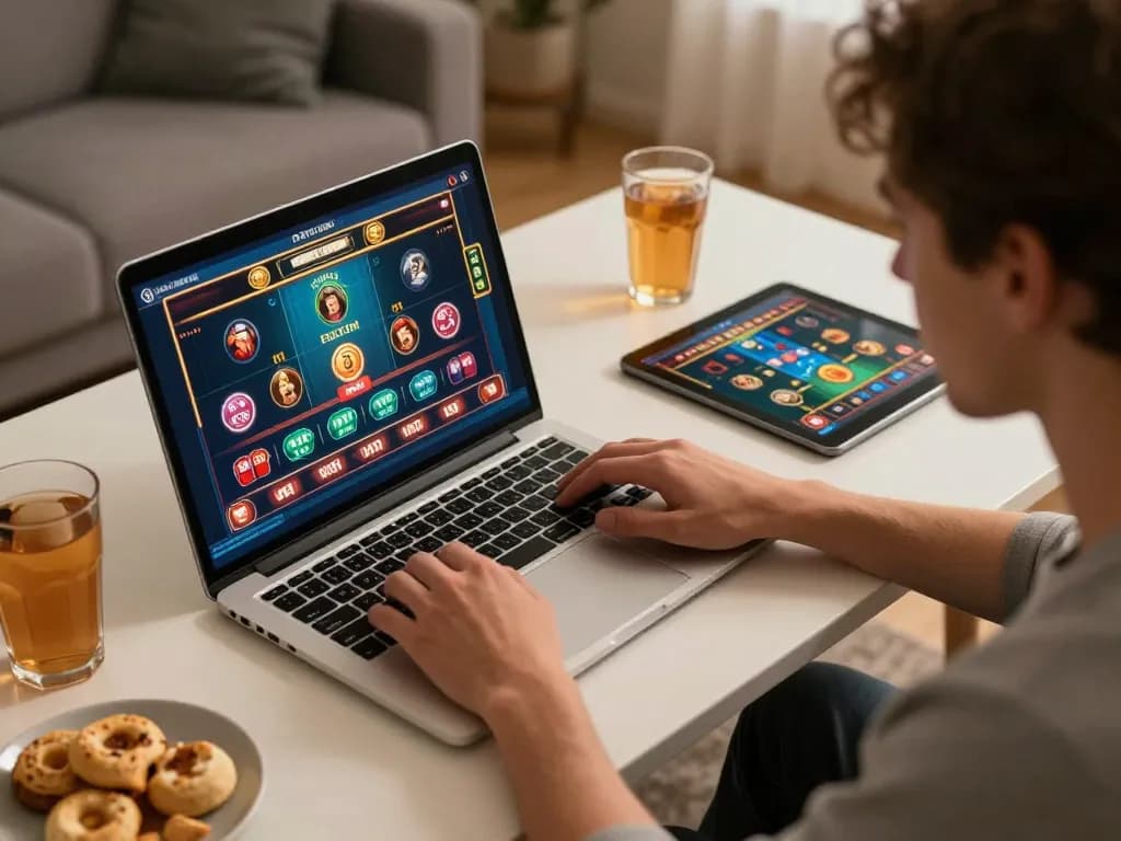 Player enjoying an exciting session on PH22 online casino, showcasing engaging gameplay on a laptop.