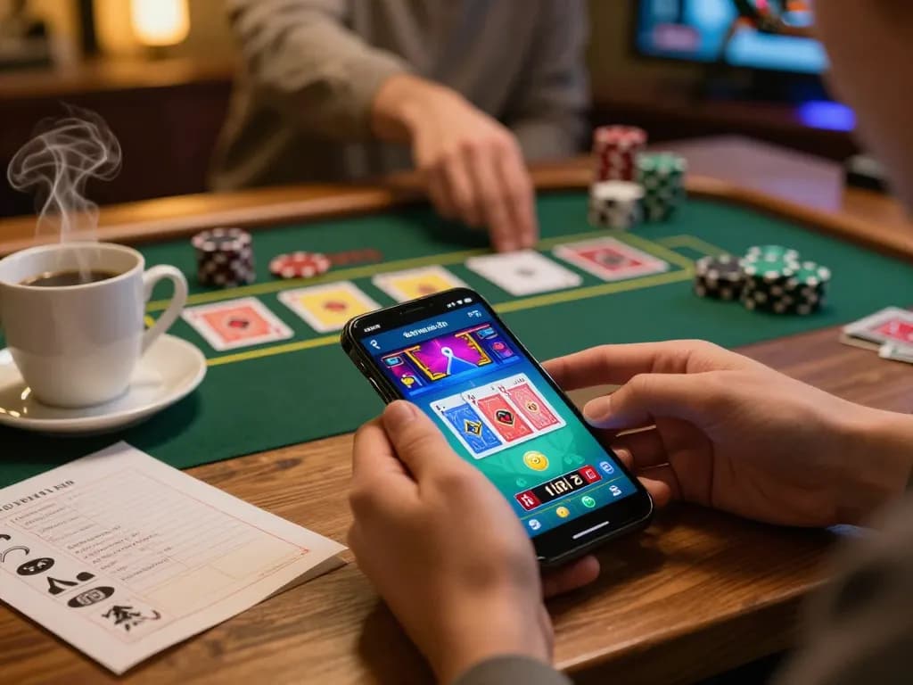 Engaging mobile gaming experience with vmax casino on a smartphone, showing live dealer blackjack gameplay.