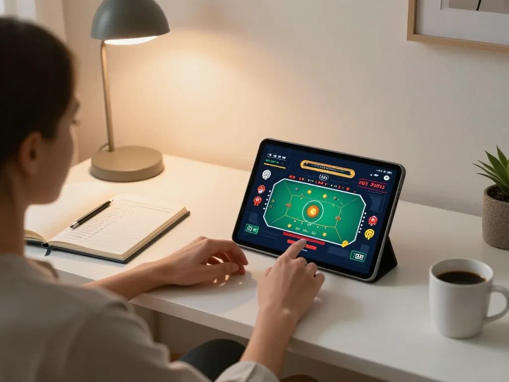 Kuwin player strategizing while enjoying online casino games in a comfortable home setting