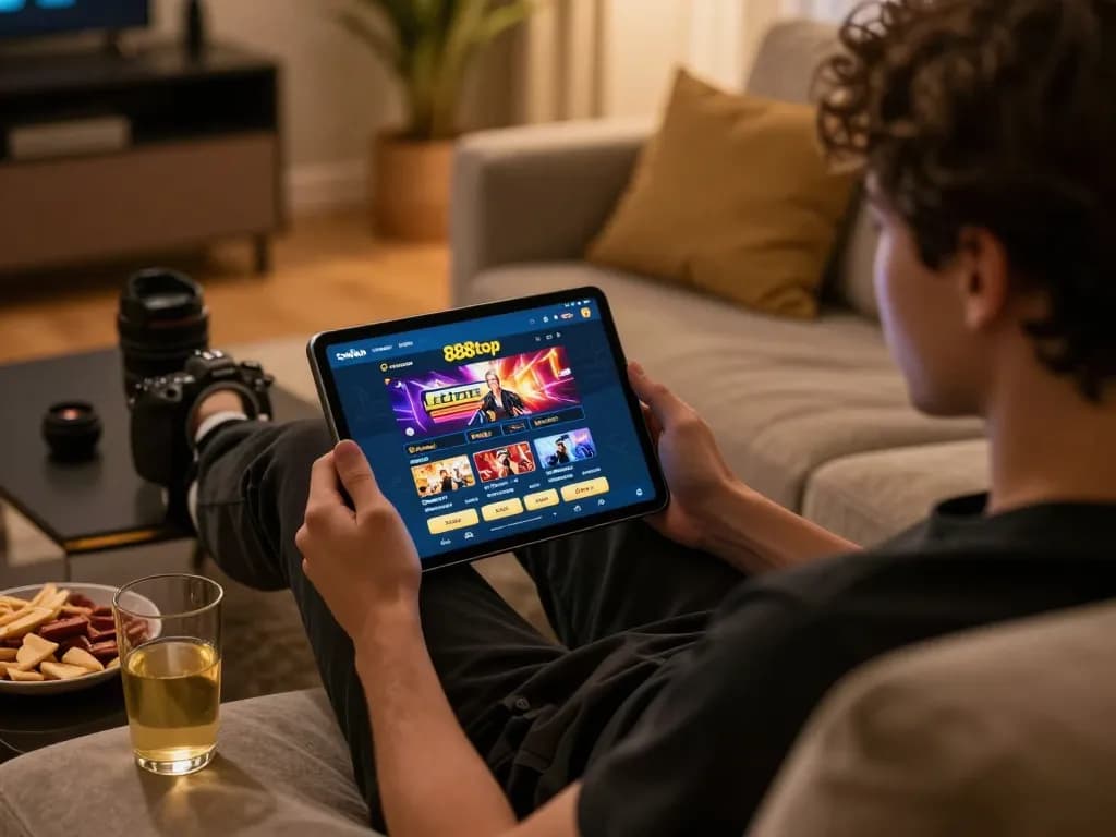 Engaging with the 888top app for a strategic online gaming experience from a cozy home