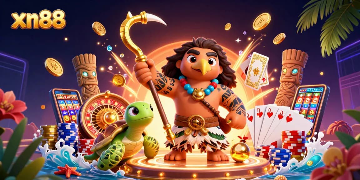 Win with xn88 at an exciting casino adventure featuring vibrant characters and dynamic gambling elements.