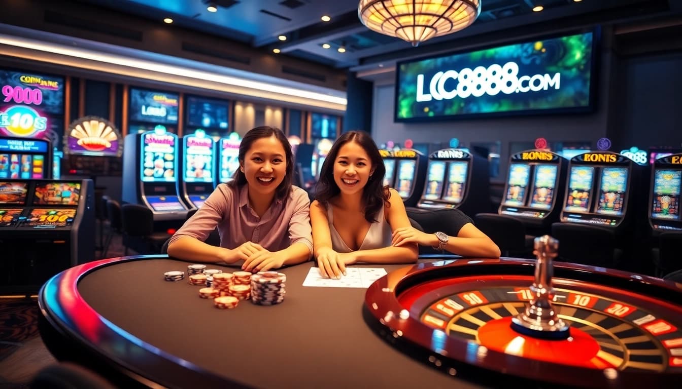 Experience thrilling gameplay at LC88 COM with vibrant casino tables and enthusiastic players.