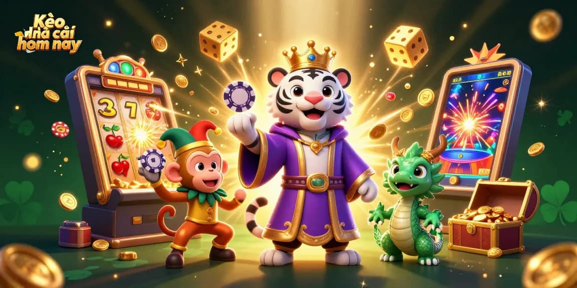Engaging Kèo nhà cái hôm nay scene with vibrant characters and casino elements.