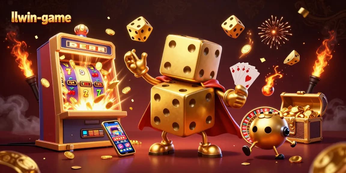 Win big at llwin-game with dynamic gaming action, showcasing colorful slots and vibrant casino elements.