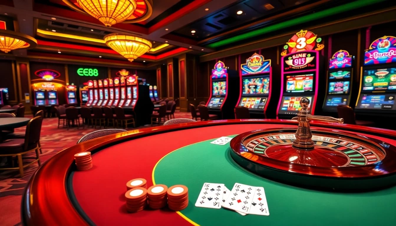 Experience thrilling poker action at EE88 with vibrant casino tables and winning strategies.