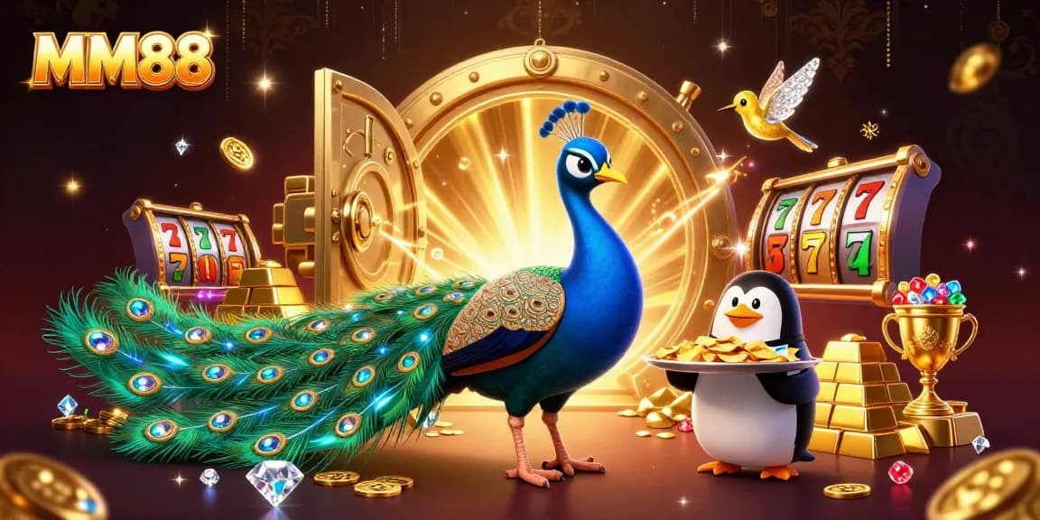 Experience thrilling wins at MM88 casino with vibrant gems, golden treasures, and engaging game elements.