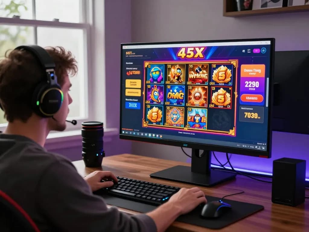 Engaging user experience on the 45x com online gambling platform featuring vibrant slot game visuals and promotional rewards.