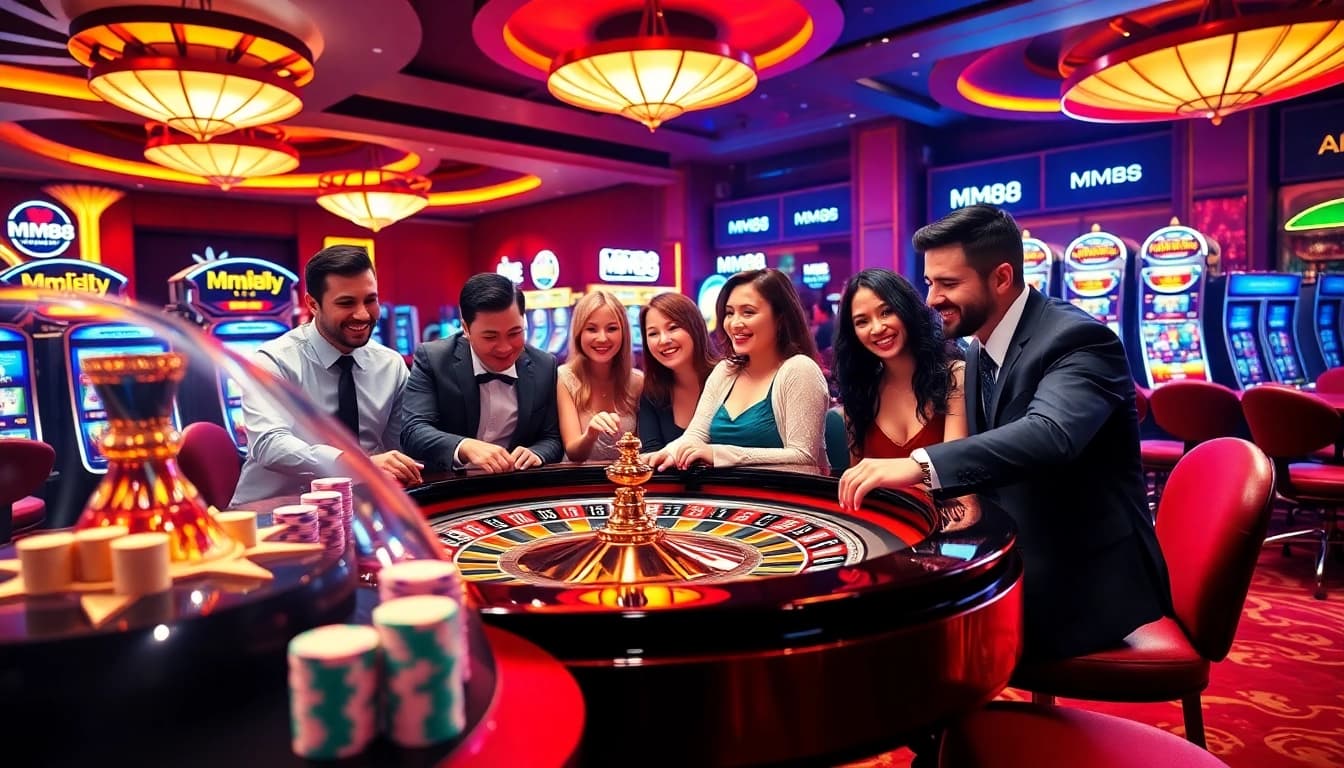 Experience the thrill of betting at MM88 with dynamic casino visuals and engaging players.