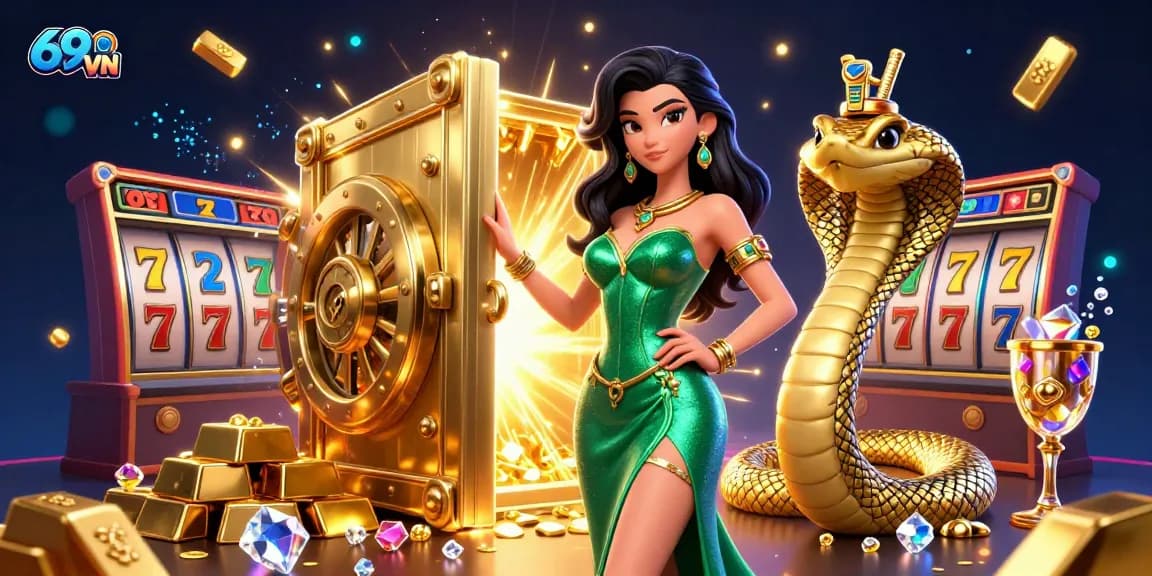 Experience thrilling gameplay at 69 VN with dynamic casino elements, gold treasures, and stunning visuals.