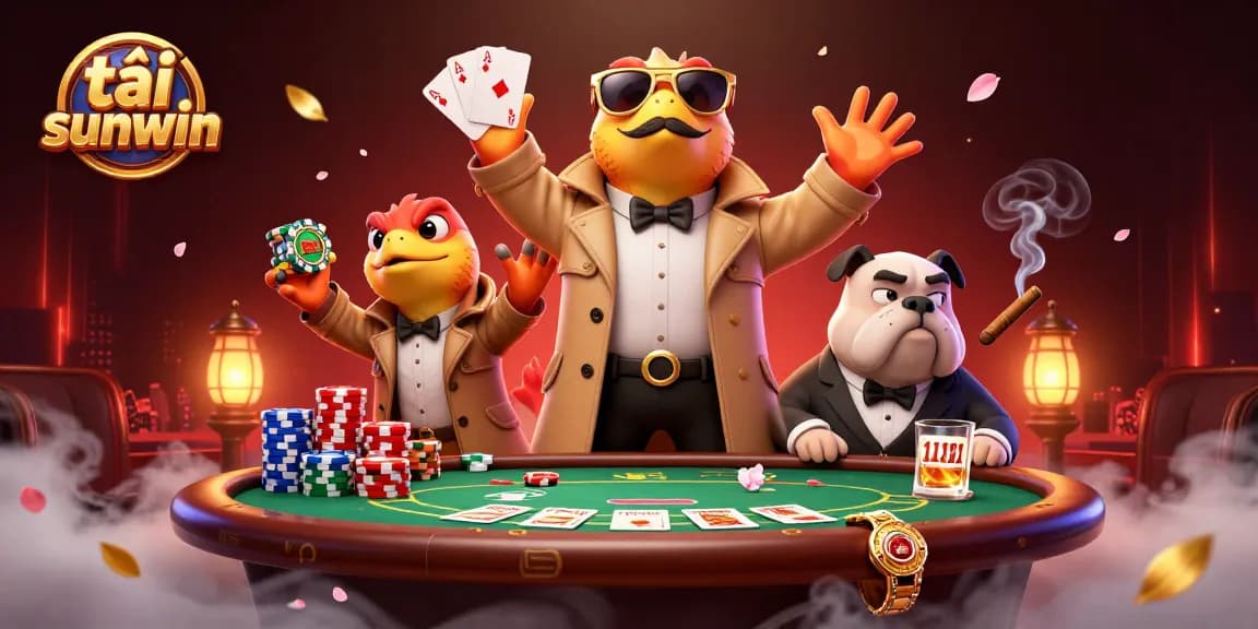 Engage in thrilling card games at tải sunwin, where fun meets strategy amidst colorful poker elements.