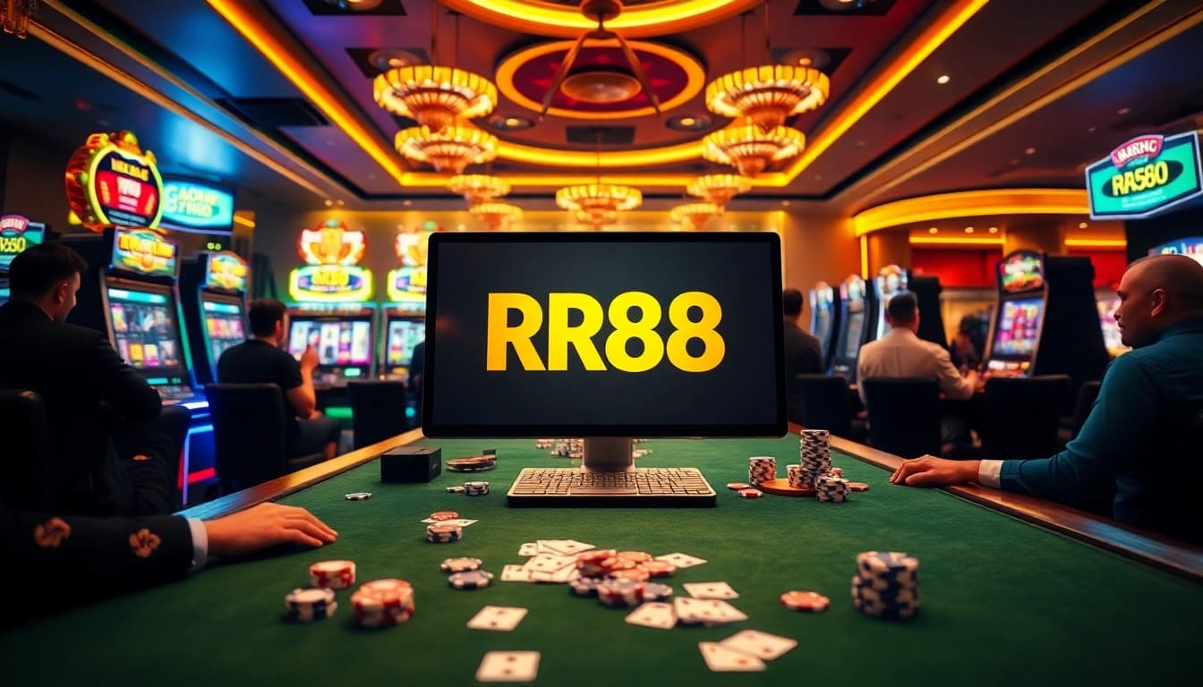 Experience thrilling casino gaming at RR88 with engaging tables and vibrant slot machines.
