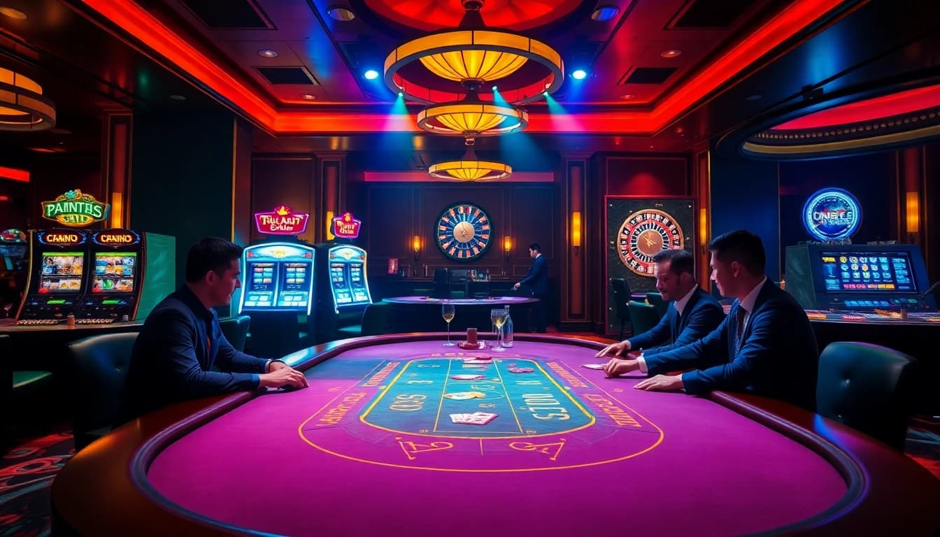Experience the thrill of gambling at https://mint88.one/ with vibrant poker games and exciting casino lights.