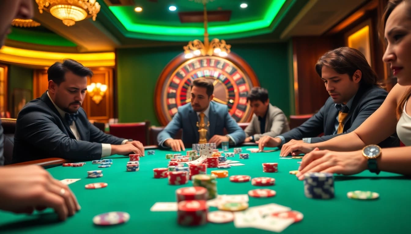 Experience high-stakes gaming with 789win at a vibrant casino table.