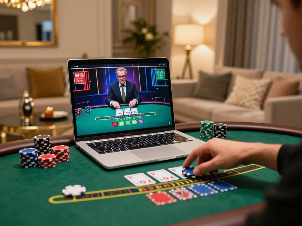 Experience link vào U888 with live dealer blackjack at home, elegant setup and immersive gaming atmosphere