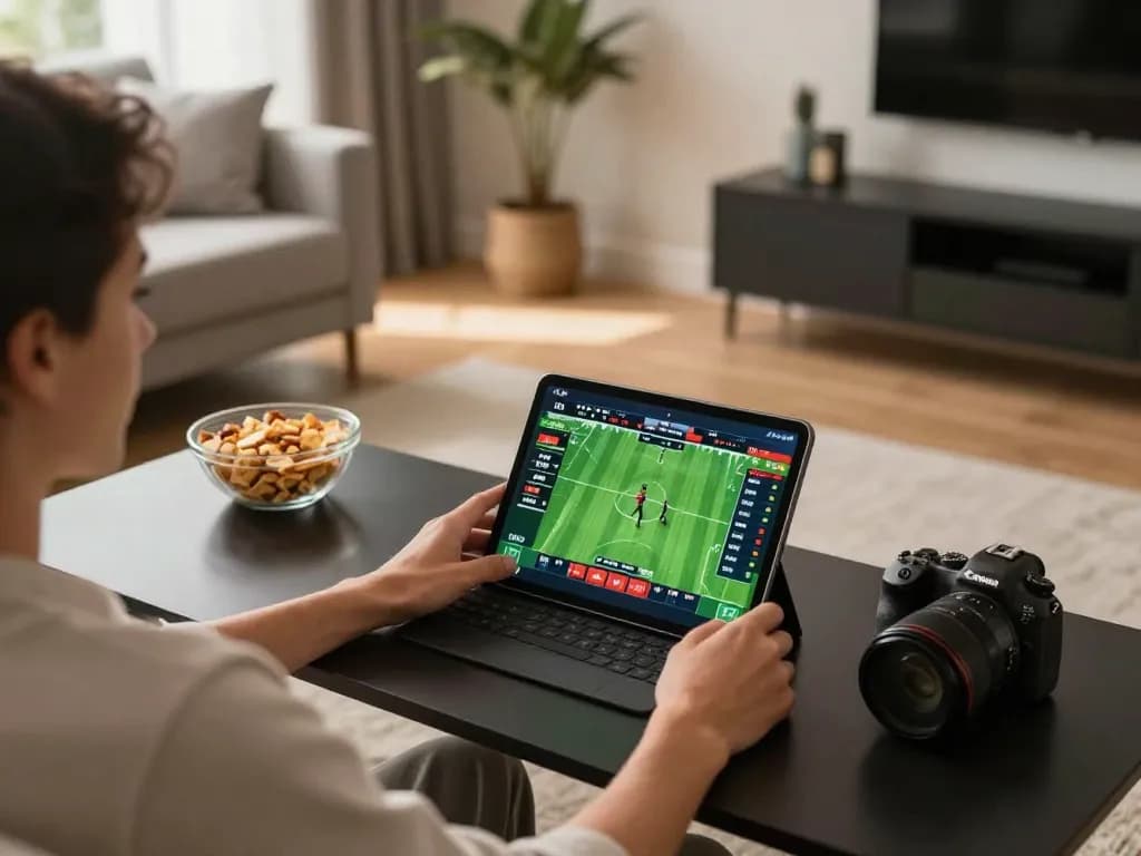 Betting on sports live on sc88.com at a cozy home setup with engaging betting options displayed.