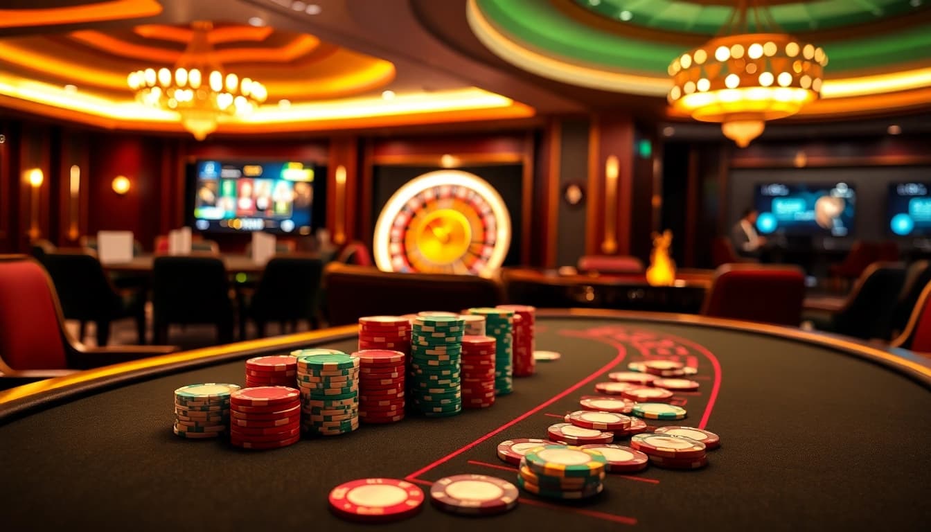 Experience thrilling poker action at https://hb88.clinic/ with vibrant chips and luxurious casino ambiance.