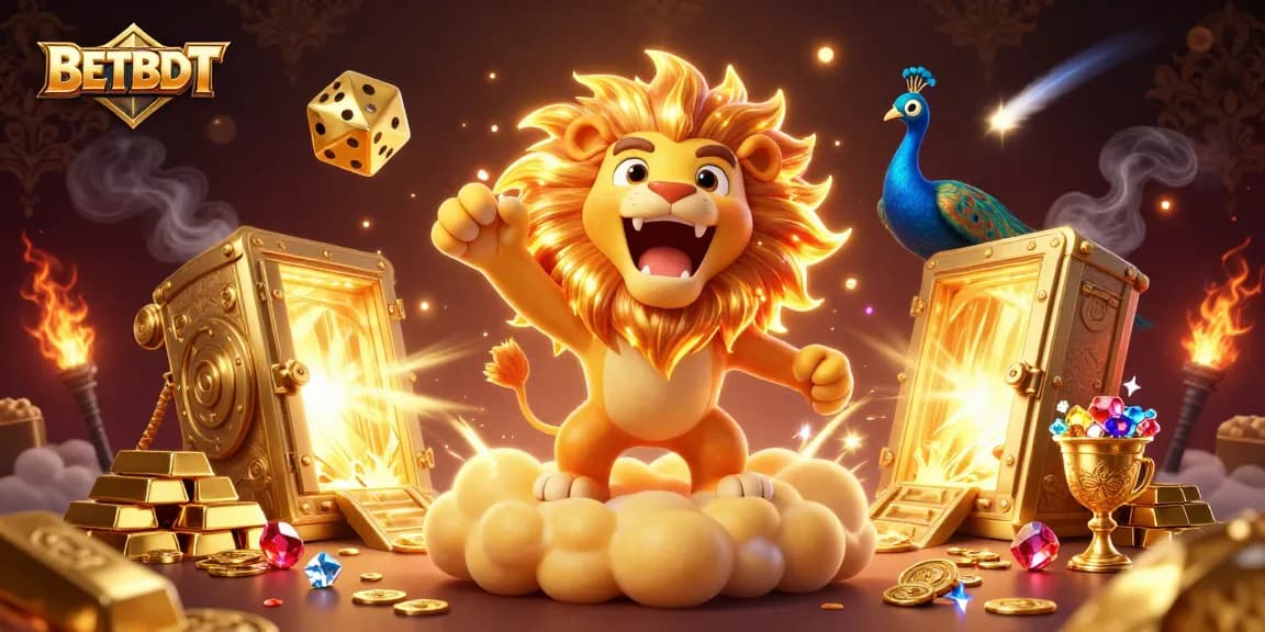 Engage with BETBDT's vibrant casino atmosphere featuring golden treasures and dynamic characters, elevating your gaming experience.