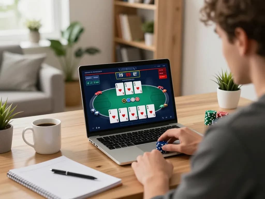Engaging poker game showcased in a modern setup, reflecting nhà cái 79king's online gaming experience.