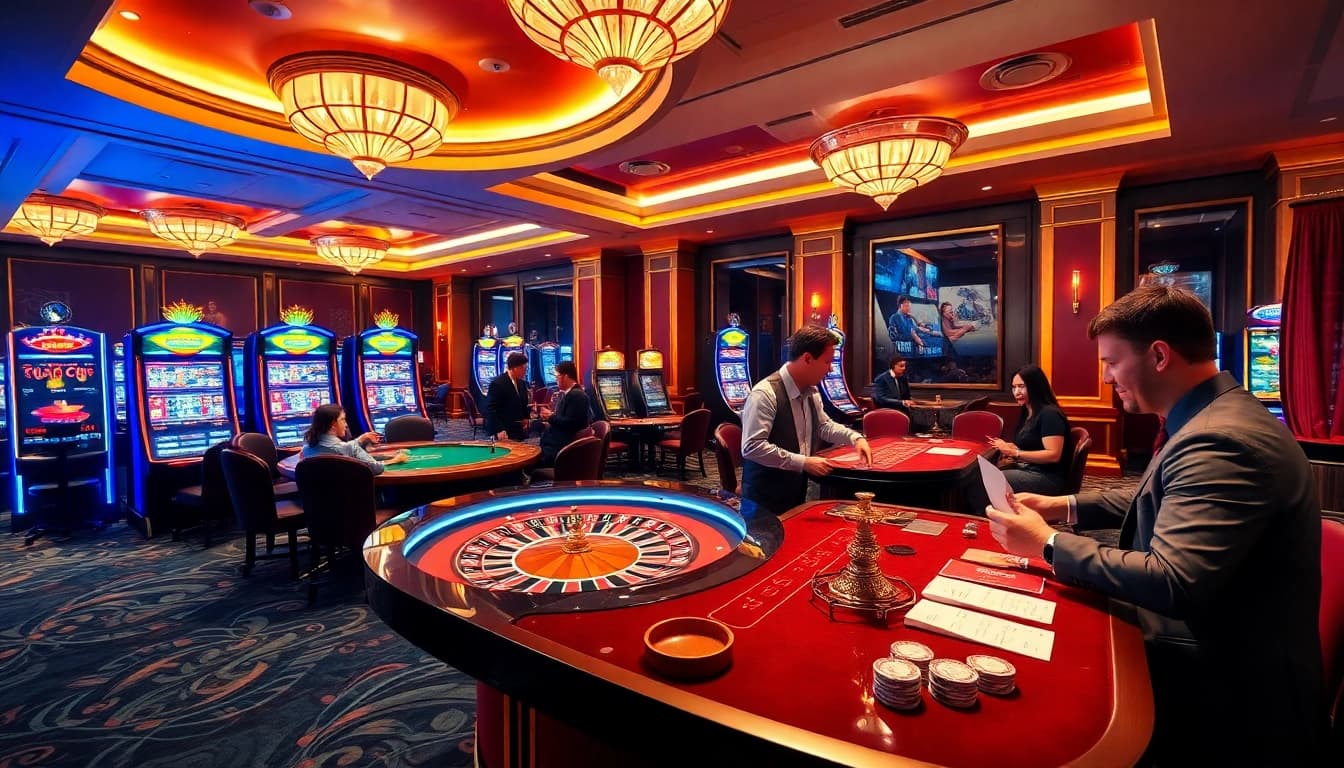 Game enthusiasts enjoying vibrant casino action at https://888vnd.gb.net with roulette and poker excitement.