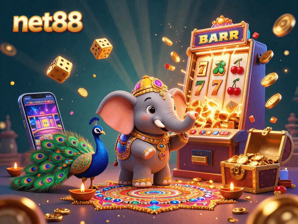 Experience the excitement of net88 with a jackpot explosion in this vibrant casino scene.