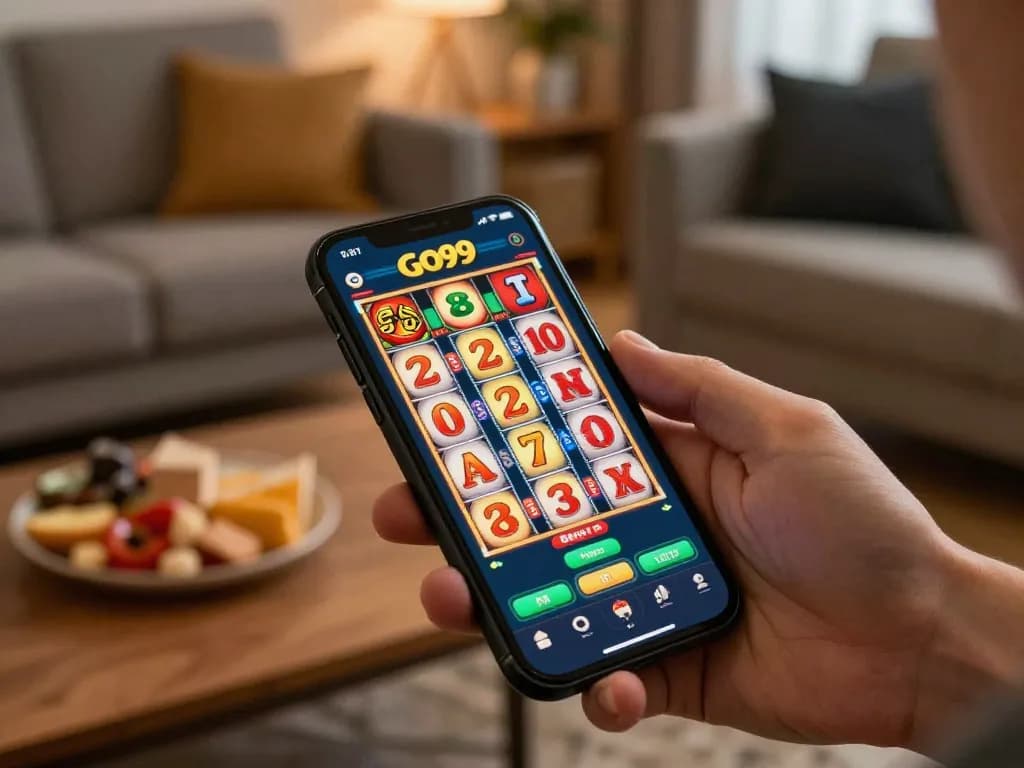 Engaging mobile gaming experience with Go99 app showcasing vibrant slot action.