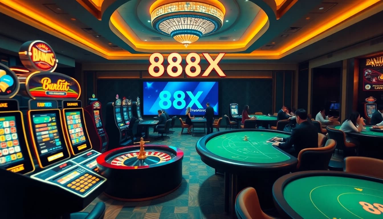 Players enjoying high-stakes poker and slot games at 88XX casino.