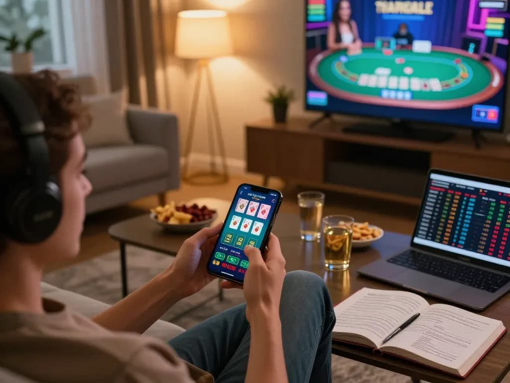 Enjoying an exciting live dealer game on kkbd app from the comfort of home