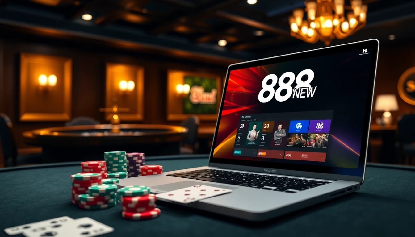 Players engaged in thrilling games at 888NEW's luxurious online casino.