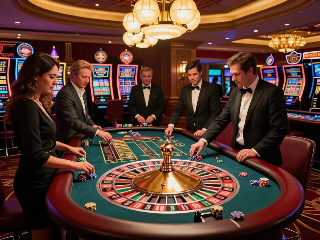 Experience the thrill of roulette at https://11win.nl/ with players engaged and a croupier spinning the wheel.