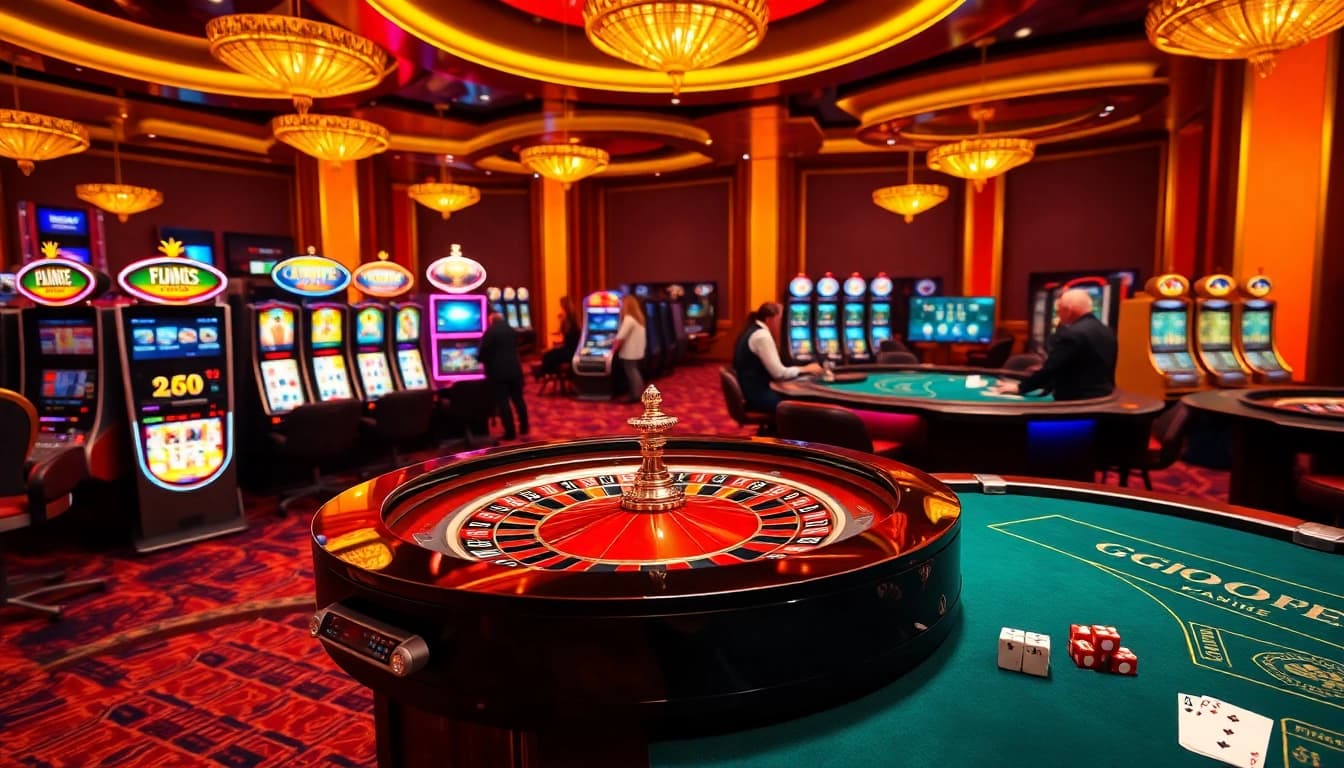 Experience thrilling gambling action at https://gg88.hu.net/ with luxurious casino tables, colorful chips, and engaging players.