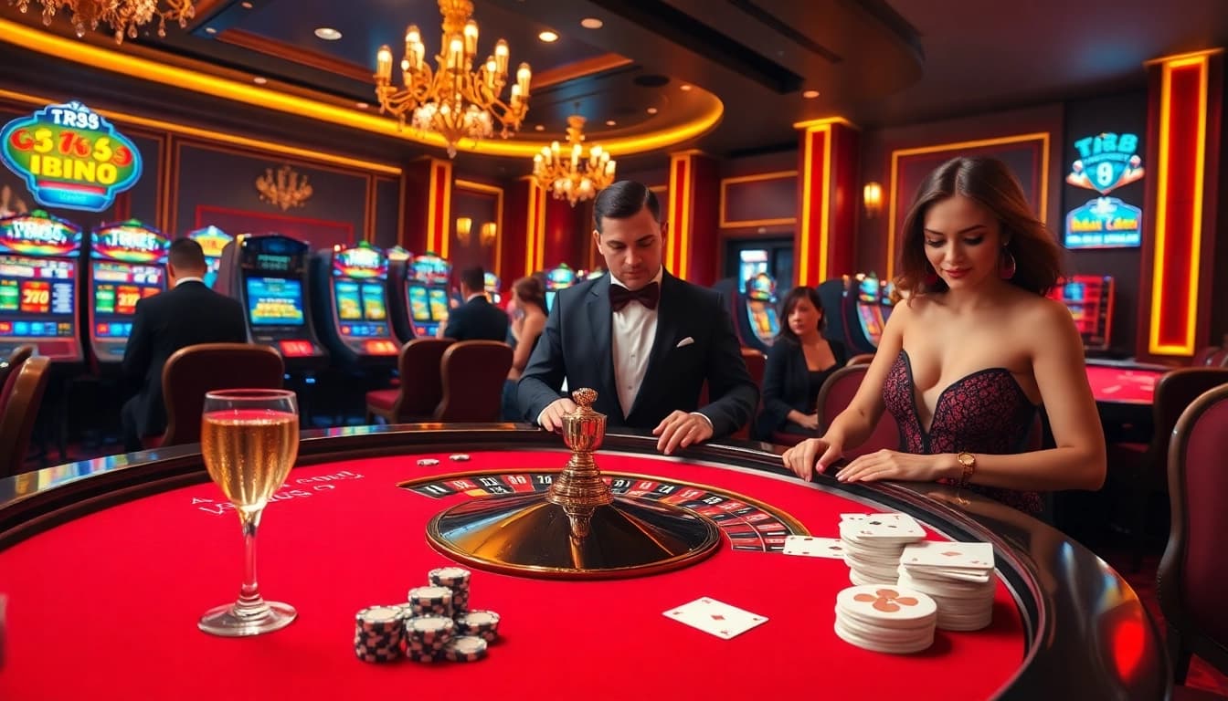 Experience the excitement of TR88 Game with lavish casino tables and vibrant slot machines.