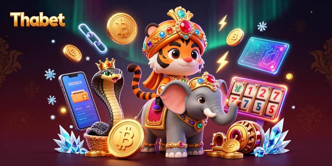 Thabet's vibrant online casino experience immersed in a 3D illustration highlighting thrilling gaming elements.