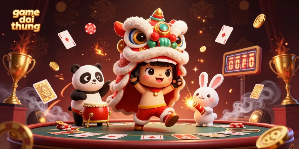 Engage in game doi thuong excitement with animated characters in gambling action featuring gold coins and poker elements.