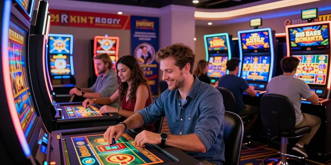 Engaging scene of players at credit card casinos showcasing https://ccrm.org.uk with vibrant slot machines and gaming excitement.