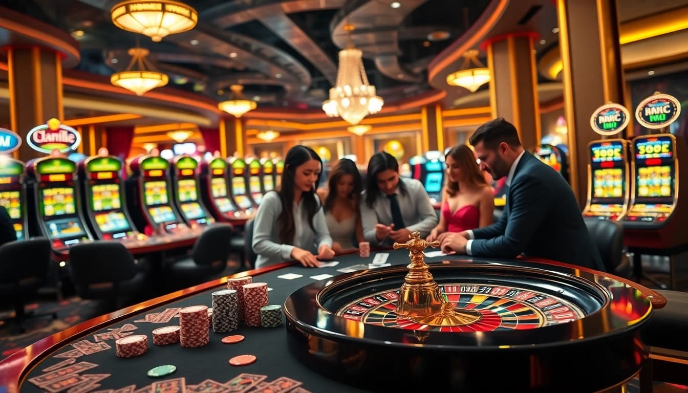 Join the excitement of KU88 as players enjoy high-stakes gambling at a luxurious casino table.