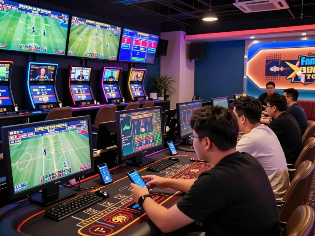 Exciting dynamic gaming scene on 789bet.com with players engaged in live betting and interactive games.