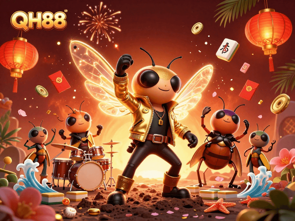 Experience thrilling games with QH88 featuring joyfully animated characters and vibrant casino elements.