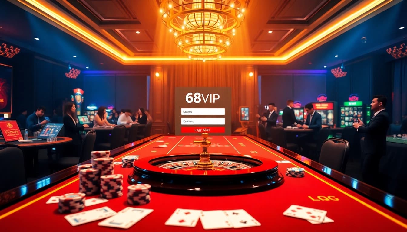 Join the excitement with Đăng Nhập Nhà Cái 68VIP in a dynamic casino environment featuring poker and roulette.