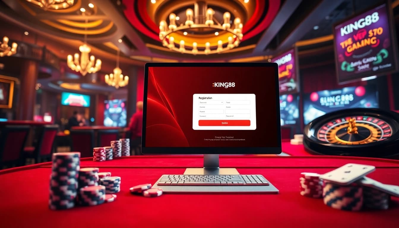 Register with Đăng ký King88 at a vibrant online casino, showcasing a thrilling gaming experience.