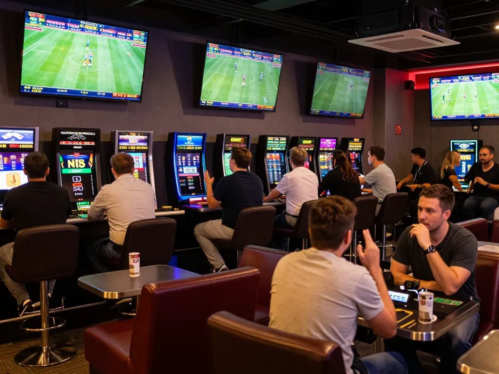 Experience the thrill of betting at FABET's bustling lounge, with real-time matches and excited players.