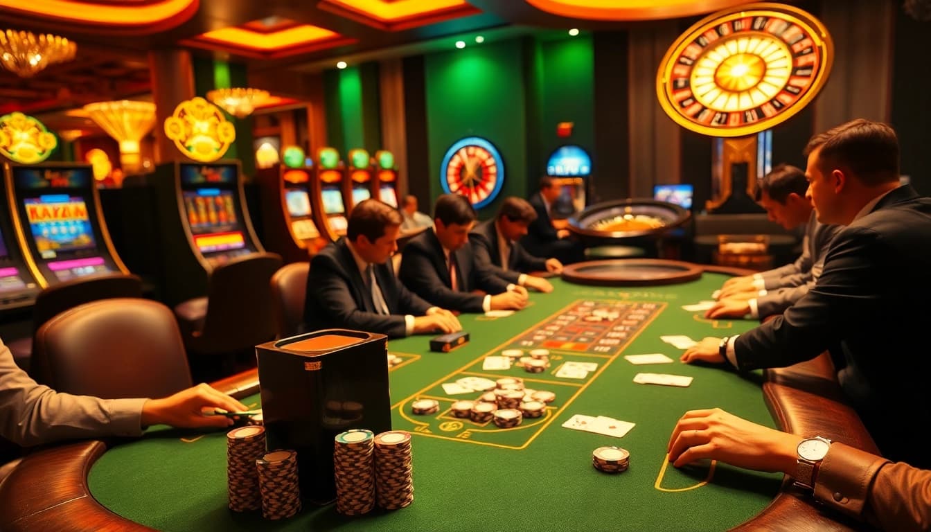 Experience the thrill of high-stakes poker at okwin's luxurious gaming table.