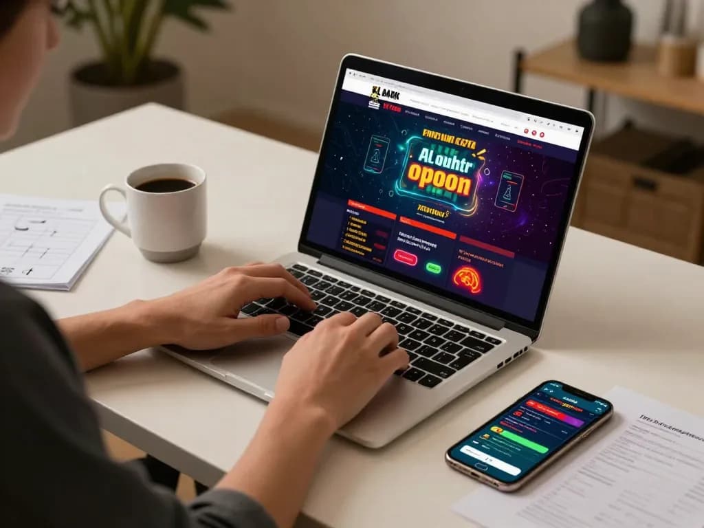 Engaged user navigating a nhà cái uy tín platform for online betting strategies and gameplay.