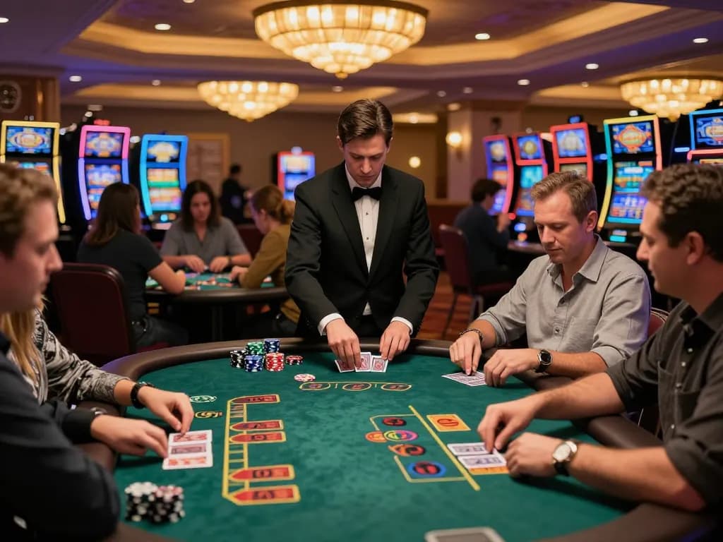 Experience high-stakes blackjack games at fabet casino with players engaged and strategic bets placed