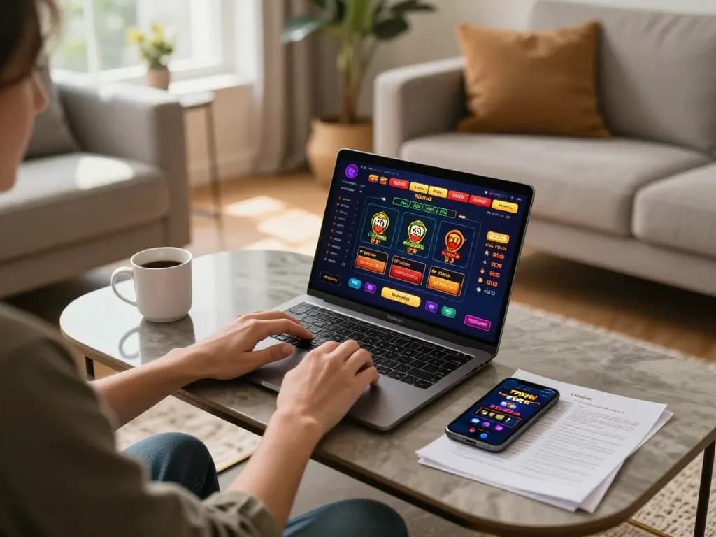 Play casino games on 78WIN from the comfort of home using a laptop.