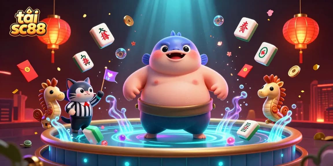 Experience the thrill of tải sc88 with an underwater casino brawl featuring an animated fugu and lively spectators.