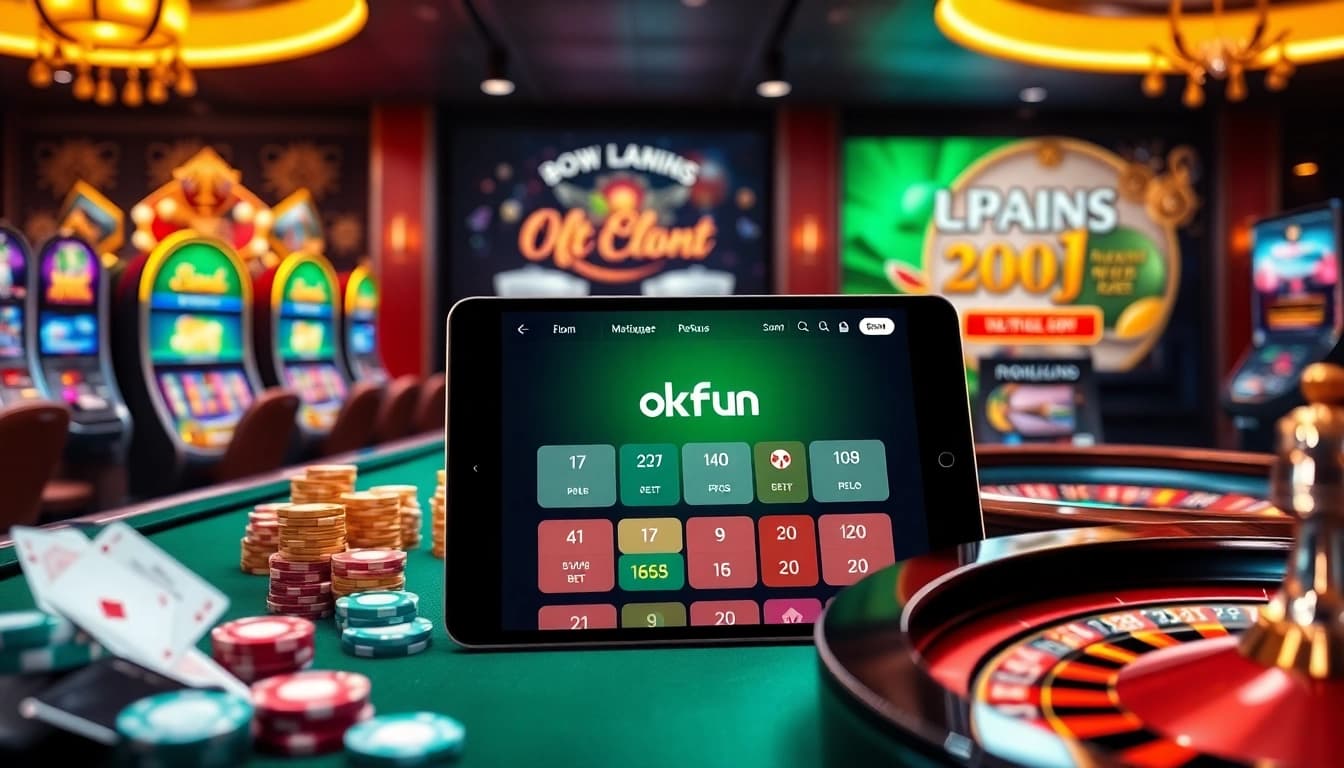 Engage in thrilling gameplay with the okfun app, showcasing a vibrant online casino interface filled with exciting games.